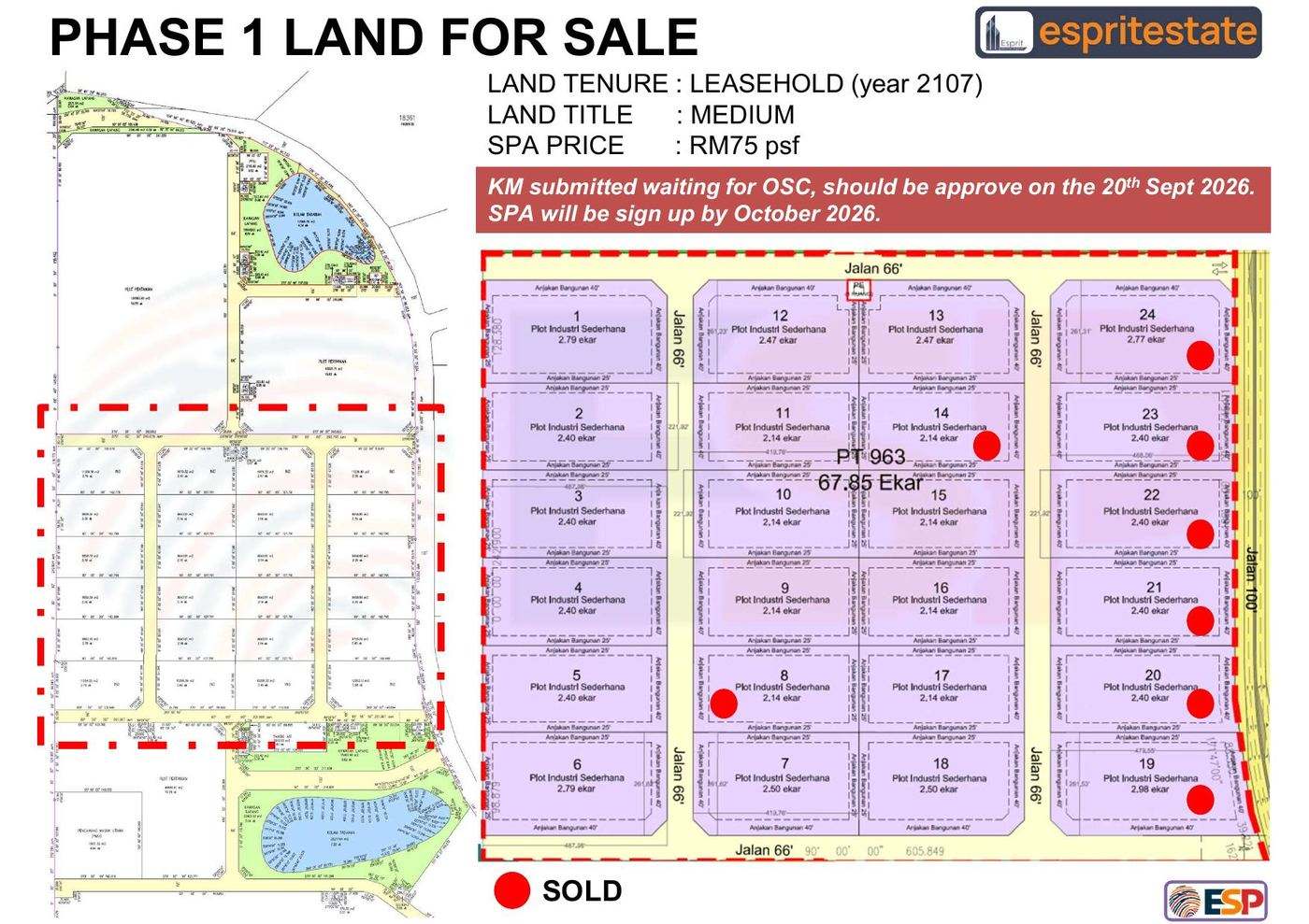 Amverton Carey Business Park Phase 1 land plot layout chart
